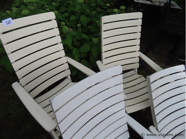 Klapstoelen wit 4 stuks - afbeelding 2 van  3