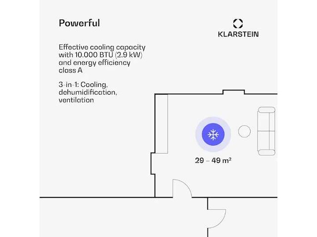 Klarstein 10034666 draagbare airconditioner 1120 w wit - afbeelding 2 van  4