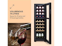 Klarstein bovella 27 duo+ dual-zone wijnkelder 74l 27 flessen glasdeur - afbeelding 2 van  3