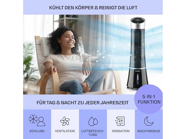 Klarstein luchtkoeler met waterkoeling, 5 in 1 - afbeelding 2 van  4