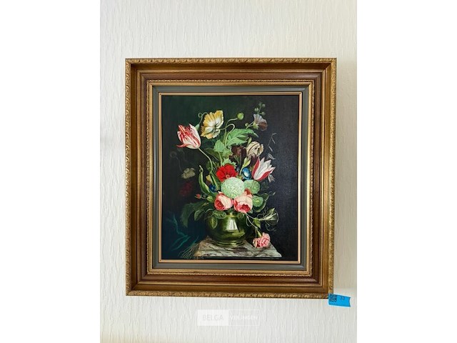 Klassiek schilderij van bloemstilleven - afbeelding 1 van  2