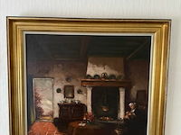 Klassiek schilderij van boereninterieur - afbeelding 1 van  2