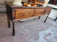 Klassieke antieke engelse dressoir met 3 laden 175x50x80 cm - afbeelding 3 van  8