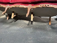 Klassieke stijl red velvet bank / woonkamer – 3 delen - afbeelding 3 van  22