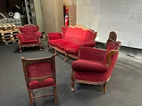 Klassieke stijl red velvet bank / woonkamer – 3 delen - afbeelding 16 van  22