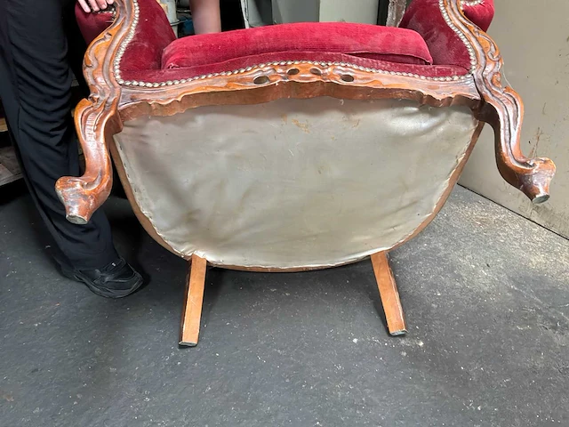 Klassieke stijl red velvet bank / woonkamer – 3 delen - afbeelding 19 van  22