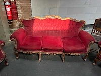 Klassieke stijl red velvet bank / woonkamer – 3 delen - afbeelding 20 van  22