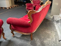 Klassieke stijl red velvet bank / woonkamer – 3 delen - afbeelding 21 van  22