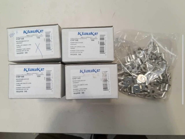 Klauke koperen buiskabelschoenen – 16 mm² m8 (494x) - afbeelding 1 van  2