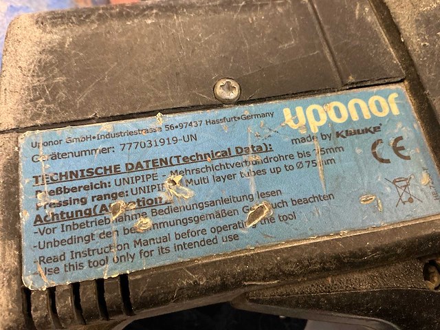 Klauke uponor up75 accu persmachine - afbeelding 6 van  7