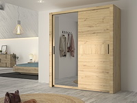 Kledingkast attitude 191cm met 2 deuren & spiegel - eik - afbeelding 1 van  5