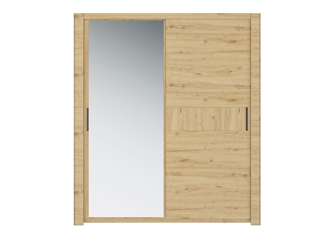 Kledingkast attitude 191cm met 2 deuren & spiegel - eik - afbeelding 2 van  5