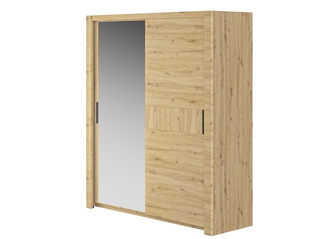 Kledingkast attitude 191cm met 2 deuren & spiegel - eik - afbeelding 3 van  5