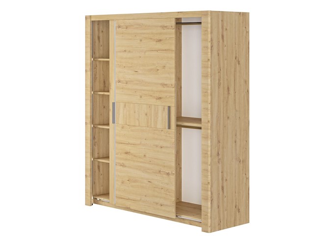 Kledingkast attitude 191cm met 2 deuren & spiegel - eik - afbeelding 4 van  5