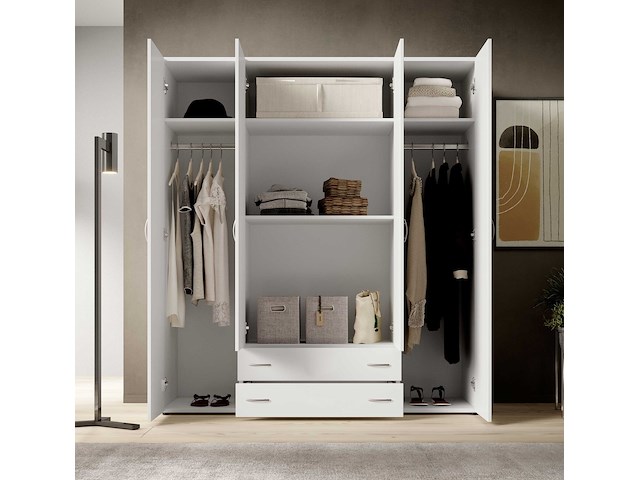 Kledingkast base | 160 x 52 x 177 cm | wit - afbeelding 4 van  7