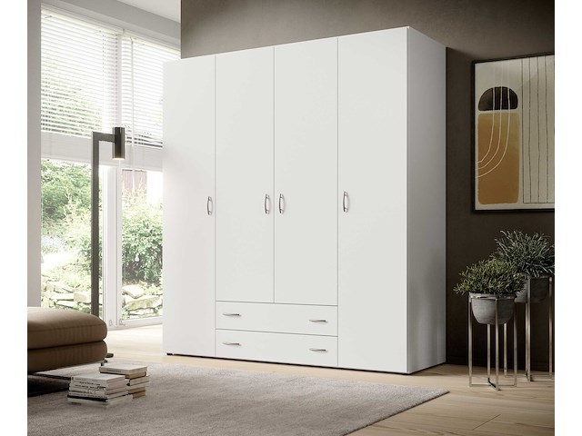 Kledingkast base | 160 x 52 x 177 cm | wit - afbeelding 5 van  7
