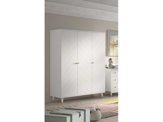 Kledingkast billy - 150x59x200 cm - mdf/wit - afbeelding 1 van  3
