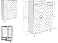 Kledingkast billy - 150x59x200 cm - mdf/wit - afbeelding 3 van  3