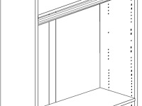 Kledingkast bo0 met 2 legplanken, kledingroede en langwerpige deurgreep - grenen/oudroze - afbeelding 5 van  5