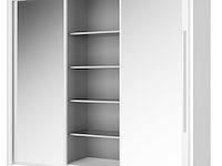 Kledingkast cody 231cm met 3 schuifdeuren & spiegel - wit - afbeelding 7 van  7