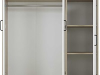 Kledingkast erwan - 133x52x192cm - 4 deuren - wit/kastanje - afbeelding 3 van  6