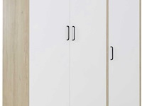 Kledingkast erwan - 133x52x192cm - 4 deuren - wit/kastanje - afbeelding 4 van  6