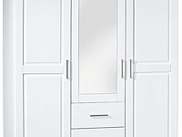 Kledingkast geraldo 140cm met 3 deuren & spiegel - wit - afbeelding 1 van  8