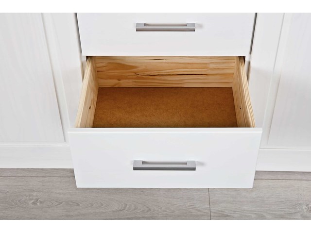 Kledingkast geraldo 140cm met 3 deuren & spiegel - wit - afbeelding 3 van  8