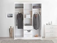Kledingkast geraldo 140cm met 3 deuren & spiegel - wit - afbeelding 8 van  8