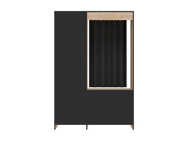 Kledingkast jungo 122cm 2 lades - eik/zwart - afbeelding 2 van  5