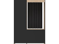 Kledingkast jungo 122cm 2 lades - eik/zwart - afbeelding 2 van  5