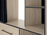 Kledingkast jungo 122cm 2 lades - eik/zwart - afbeelding 3 van  5