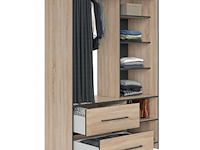 Kledingkast jungo 122cm 2 lades - eik/zwart - afbeelding 5 van  5