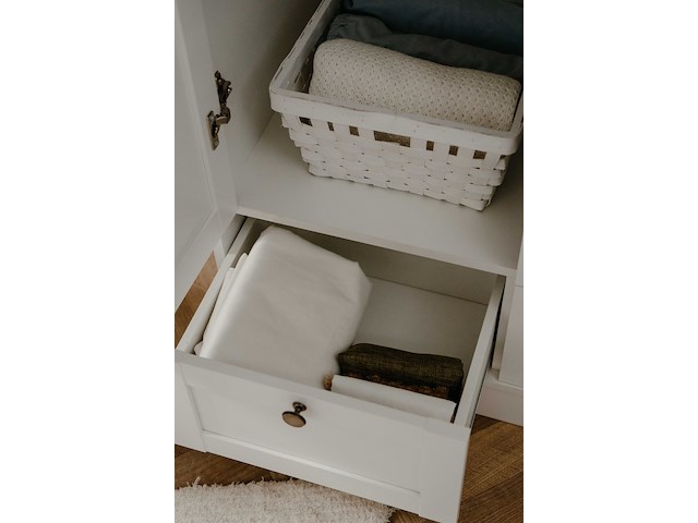Kledingkast landwood 120cm met 3 deuren - wit - afbeelding 3 van  7