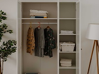 Kledingkast landwood 120cm met 3 deuren - wit - afbeelding 4 van  7