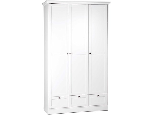 Kledingkast landwood 120cm met 3 deuren - wit - afbeelding 7 van  7