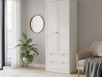 Kledingkast landwood 80cm met 2 deuren - wit - afbeelding 3 van  7
