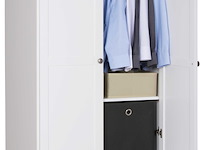 Kledingkast landwood 80cm met 2 deuren - wit - afbeelding 4 van  7