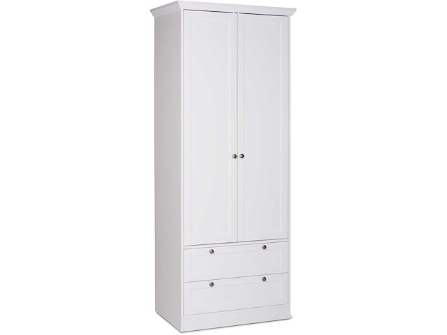 Kledingkast landwood 80cm met 2 deuren - wit - afbeelding 5 van  7