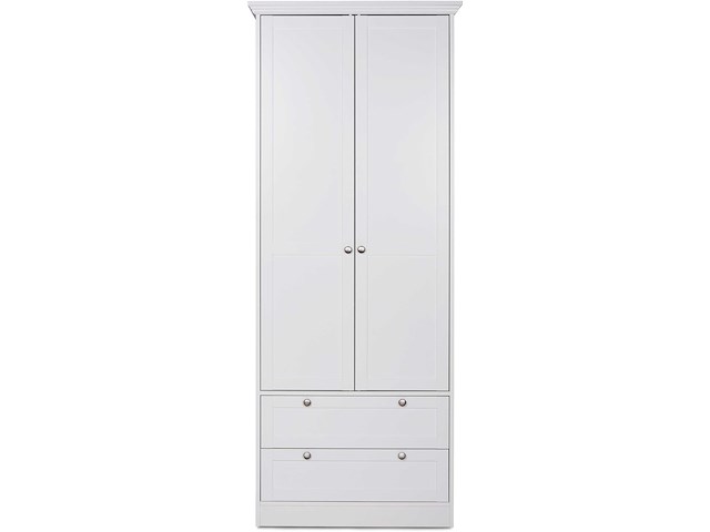 Kledingkast landwood 80cm met 2 deuren - wit - afbeelding 6 van  7
