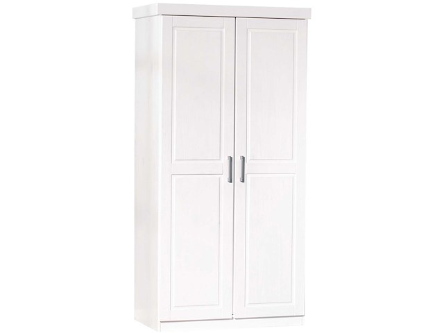 Kledingkast leon 95 cm - witte kast met 2 deuren en legplank - afbeelding 1 van  8