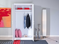 Kledingkast leon 95 cm - witte kast met 2 deuren en legplank - afbeelding 5 van  8