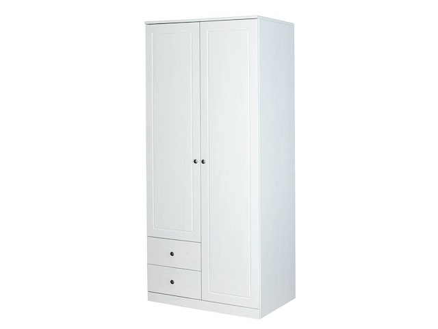 Kledingkast martha 93cm met 2 deuren - wit - afbeelding 1 van  7