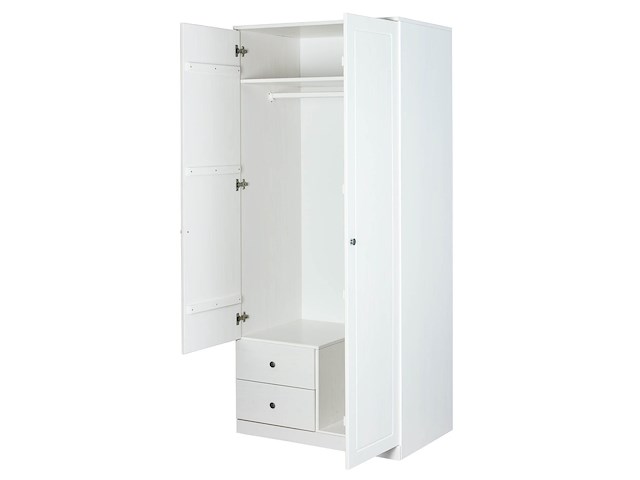 Kledingkast martha 93cm met 2 deuren - wit - afbeelding 2 van  7