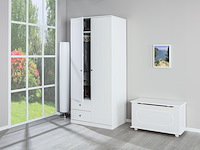 Kledingkast martha 93cm met 2 deuren - wit - afbeelding 7 van  7