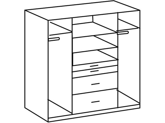 Kledingkast met 4 deuren, waaronder 1 spiegel, 4 lades - l180 cm - afbeelding 5 van  8