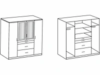 Kledingkast met 4 deuren, waaronder 1 spiegel, 4 lades - l180 cm - afbeelding 10 van  11