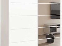 Kledingkast mike | 183 x 53 x 198 cm | met spiegel | wit - afbeelding 3 van  7