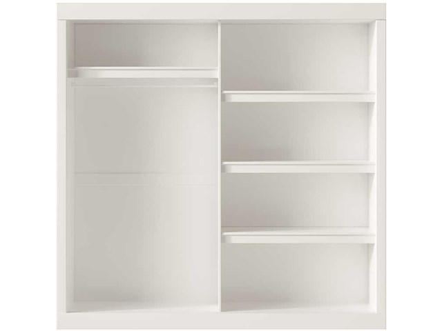 Kledingkast mike | 183 x 53 x 198 cm | met spiegel | wit - afbeelding 5 van  7