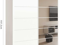 Kledingkast mike | 183 x 53 x 198 cm | met spiegel | wit - afbeelding 6 van  7
